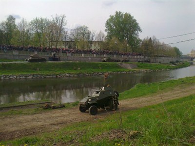 Bitevní ukázka v rámci oslavy 70. výročí osvobození Ostravy před 10 lety. Foto: MMO
