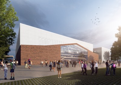 Vizualizace multifunkční sportovní haly.