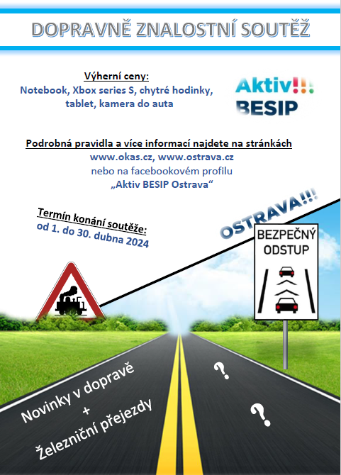 Grafický leták k dopravně znalostní soutěži. Autor: Aktiv BESIP