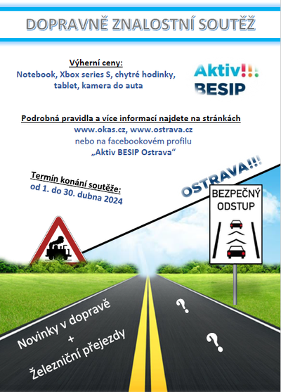 Grafický leták k dopravně znalostní soutěži. Autor: Aktiv BESIP