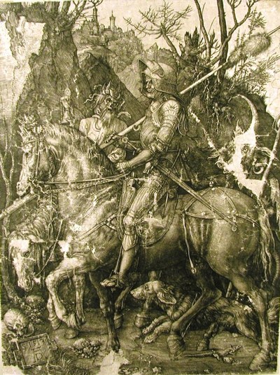 Albrecht Dürer – Rytíř, Smrt a Ďábel (1513).