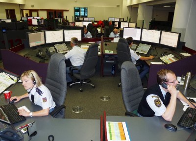 Na pracovišti Integrovaného bezpečnostního centra Moravskoslezského kraje v Ostravě. Ilustrační foto