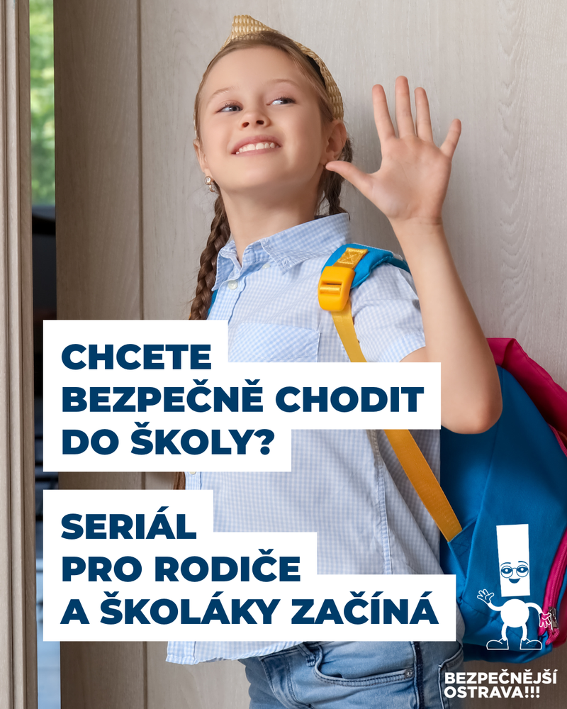 Grafický plakát kampaně Bezpečnější Ostrava