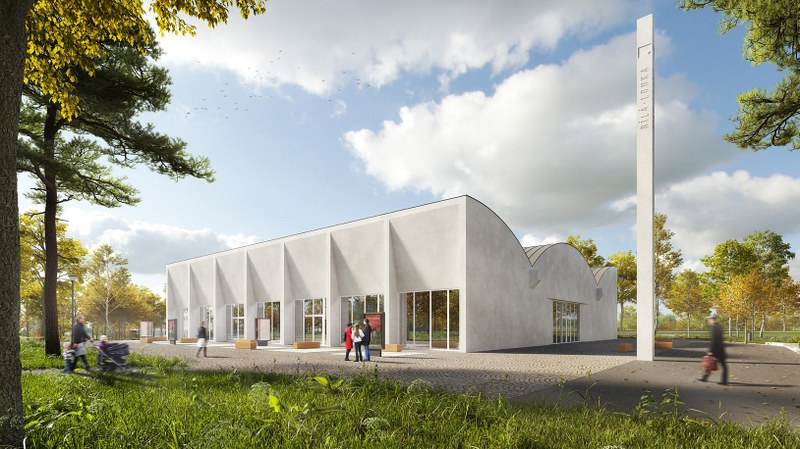 Budoucí podoba kulturního prostoru v místě někdejšího výstavního pavilonu. Vizualizace: atelier38