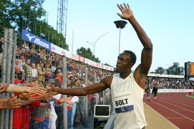 Na Zlatou tretru, která je jedním z jeho nejoblíbenějších mítinků kvůli výborné atmosféře a skvělé organizaci, by měl Usain Bolt přijet letos už podeváté. Foto: archiv MMO