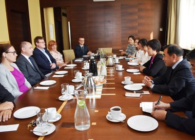 Delegace partnerského města Suzhou na sektání s vedením města Ostravy. Foto: René Stejskal 