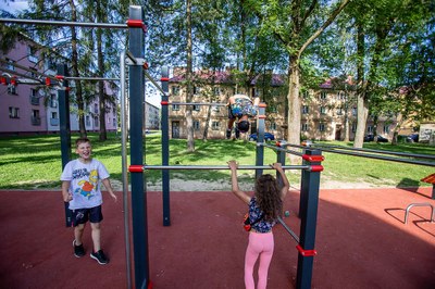 Jedno z nových workoutových hřišť na území Ostravy. Foto: Vladimír Pryček