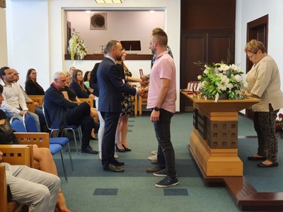 Oceňování dárců krve za účasti primátora Tomáše Macury. Foto: MMO