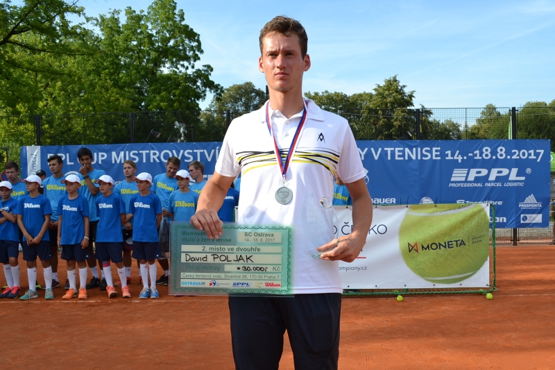 Ostravský tenista David Poljak obsadil na mistrovství ČR druhé místo. Foto: René Stejskal 