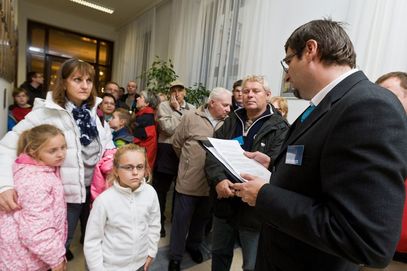 Výklad před galerií starostů a primátorů Ostravy