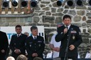 Krajský policejní ředitel Tomáš Tuhý hovoří ve slavnostní části akce