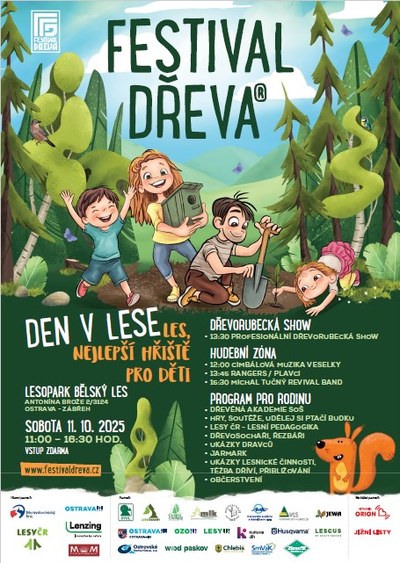 Grafický plakát k Festivalu dřeva/Dni v lese