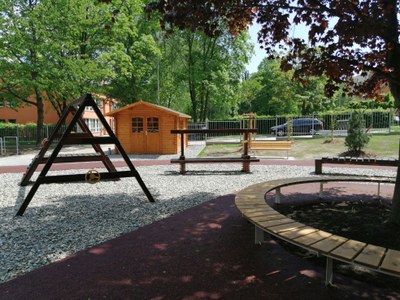 Pohled do rekonstruované zahrady dětského stacionáře. Foto: MNO