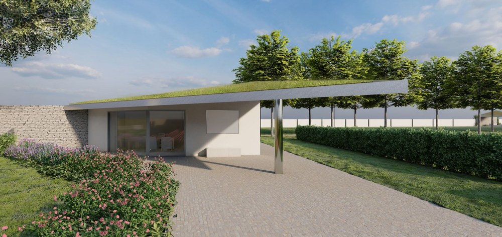 Budoucí podoba hřbitovního objektu na hřbitově v Ostravě-Mariánských Horách. Zdroj: společnost INFER WAY
