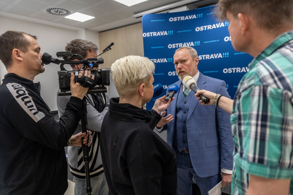 Na tiskové konferenci vystoupil také náměstek primátora Břetislav Riger. Foto: Jiří Zerzoň Na tiskové konferenci vystoupil také náměstek primátora Břetislav Riger. Foto: Jiří Zerzoň