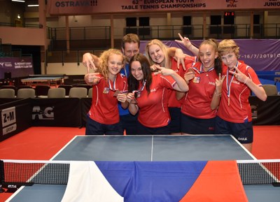 České juniorky, které v Ostravě získaly bronzové medaile v soutěži družstev. Foto: René Stejskal 