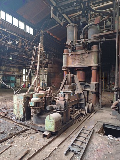 Jedním z cenných odkazů na ostravské industriální dědictví je také parohydraulický lis Davy-Brothers z roku 1908. Foto: Jakub Jareš