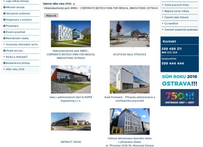 Stránka se soutěžními stavbami. Níže si můžete prohlédnout každý objekt zvlášť.