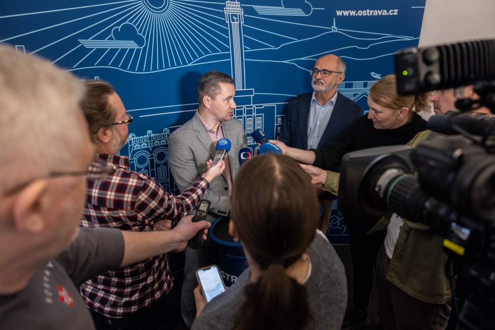 Náměstek primátora Aleš Boháč na tiskové konferenci k ostravskému odpadovému hospodářství. Foto: Jiří Zerzoň