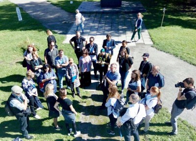 Účastníci workshopu v centru Ostravy. 