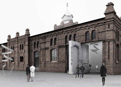 Vizualizace návrhu přestavby městských jatek podle polského studia KWK Promes. 