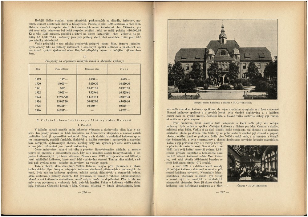 Historií městské knihovny se zabýval také Almanach města Ostravy z roku 1929 Historií městské knihovny se zabýval také Almanach města Ostravy z roku 1929
