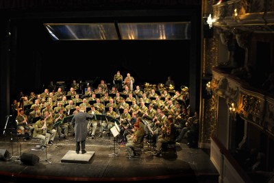 Ústřední hudba Armády ČR při koncertu v Divadle Antonína Dvořáka. Foto: J. Urban