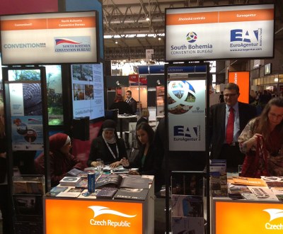 Snímek zachycuje stánek Convention!!! na veletrhu v Barceloně.