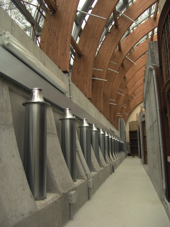 Vzduchotechnika v pavilonu hrochů