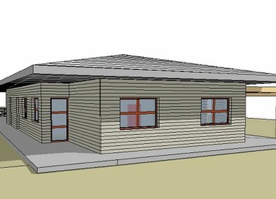 Vizualizace novostavby ve Lhotce, která bude sloužit klientům Čtyřlístku. 