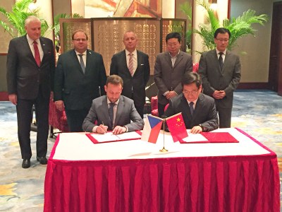 Podpis partnerské smlouvy mezi městy Ostravou a Suzhou. 