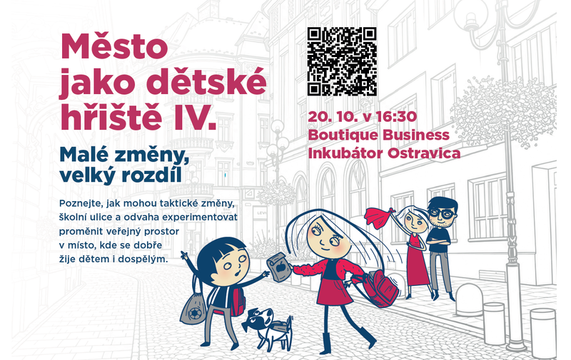Grafická pozvánka k letošní debatě z cyklu Město jako dětské hřiště