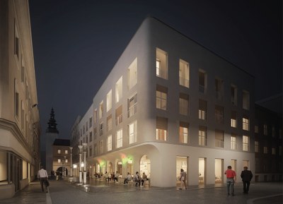 Vizualizace obytného bloku Nové Lauby. 