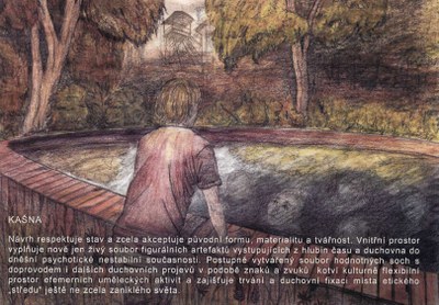 Vizualizace sochařské kašny na dole Hlubina.