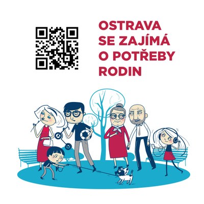 Grafický leták k dotazníkovému šetření s příslušným QR kódem