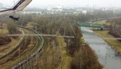 Plánovaná podoba lávky přes Ostravici. Vizualizace: Ing. arch. Josef Pleskot, AP Atelier