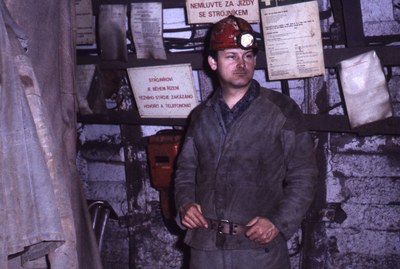 Dobová momentka z někdejšího dolu Prezident Gottwald v Horní Suché. Dárce: Libor Lička 