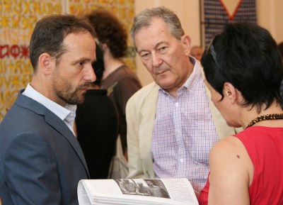 Primátor města Tomáš Macura (vlevo) v rozhovoru s Petrem Kotíkem a výkonnou ředitelkou festivalu Renátou Spisarovou. Foto: B. Krzyžanek