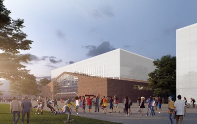 Budoucí podoba multifunkční haly míčových sportů. Vizualizace: Platforma architekti