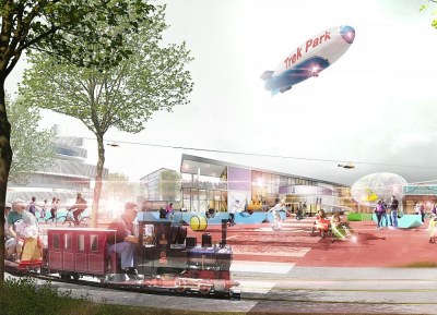 Zábavní areál s muzeem nabídne návštěvníkům spoustu atrakcí. Vizualizace: BWM Architekten