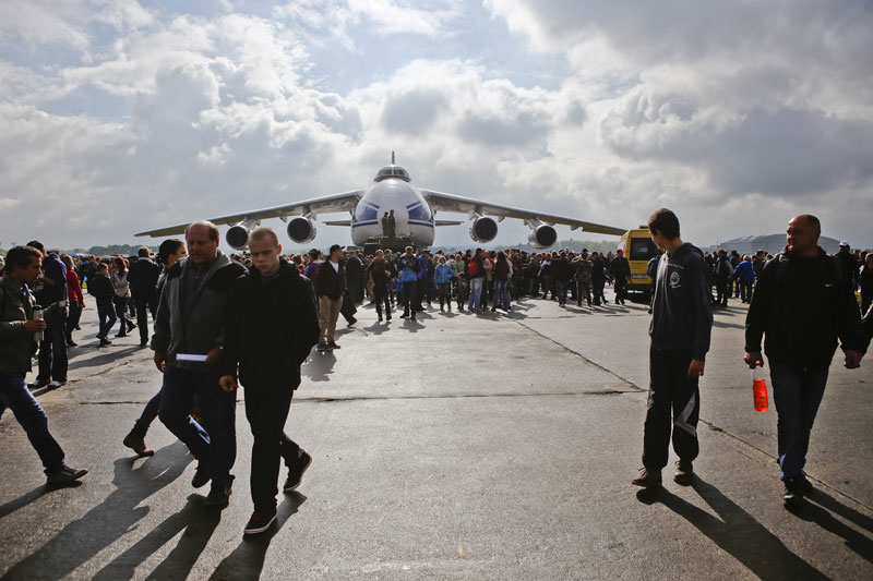 Obří transportní letoun Ruslan v Mošnově. Foto: J. Zerzoň
