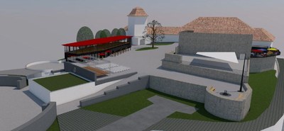 Takto by po rekonstrukci mohlo vypadat horní nádvoří. Vizualizace: Ak Vysloužil Architekti, květen 2019