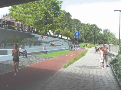 Vizualizace nábřeží po úpravách.