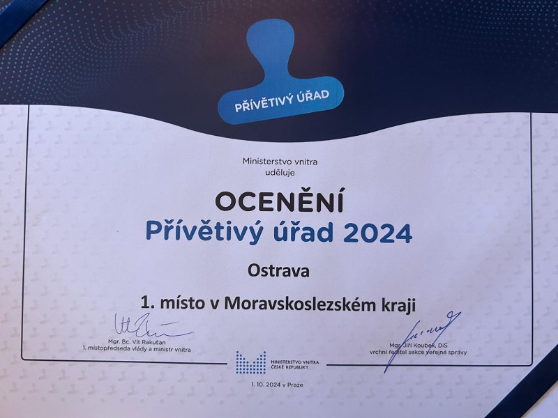 Nejpřívětivějším úřadem v Moravskoslezském kraji je opět ostravský magistrát Nejpřívětivějším úřadem v Moravskoslezském kraji je opět ostravský magistrát