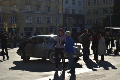 Z natáčení filmu na Prokešově náměstí. Foto MMO.