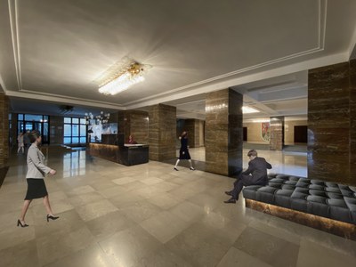 Vizualizace vzhledu nové recepce. Zdroj: Znamení čtyř architekti.