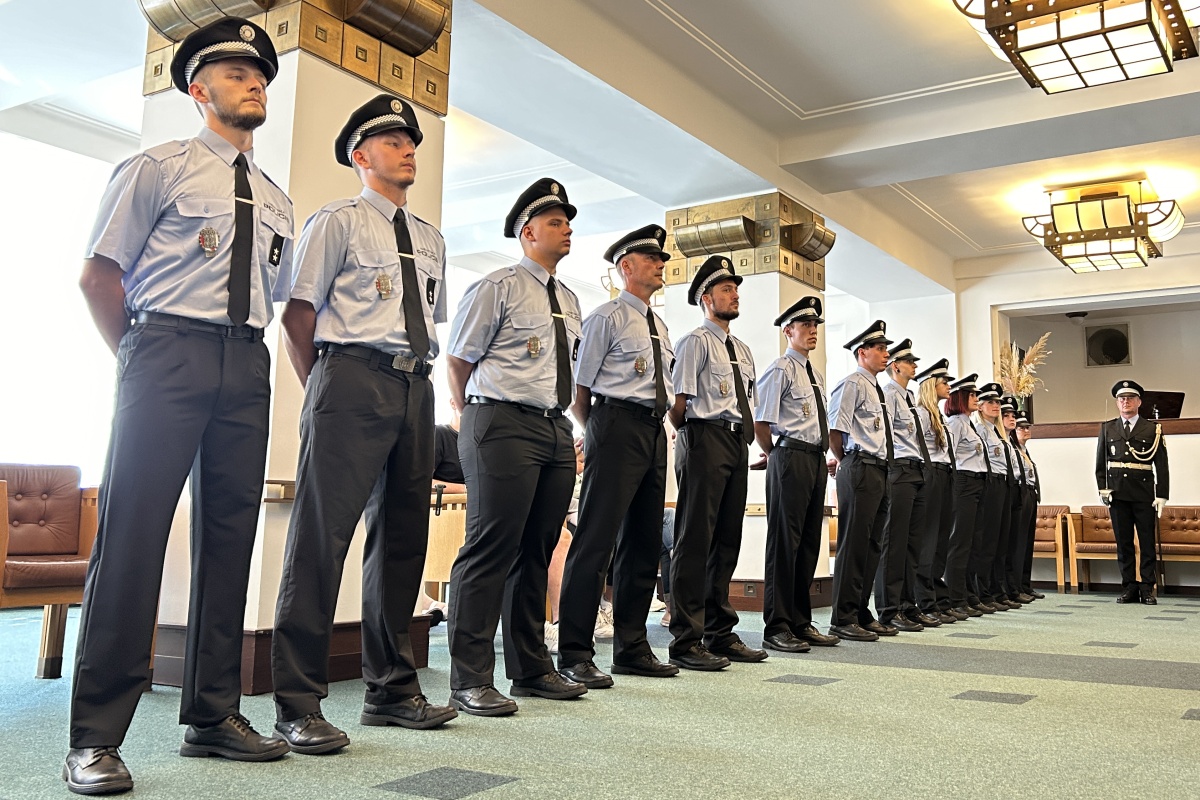 Slavnostní slib nových posil Městské policie Ostrava. Foto: MMO Slavnostní slib nových posil Městské policie Ostrava. Foto: MMO