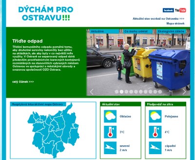 Ke snímku: Podoba hlavní strany nových internetových stránek