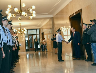 Slavnostní slib nových strážníků na Nové radnici. Foto: MMO