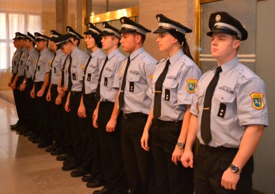 Noví strážníci MPO při slibu na Radnici města Ostravy